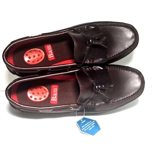 Men's GH Bass & Co. Henry II Slip On Leather Loafers 10 1/2 W-Burgundy -NEW - Picture 5 of 7